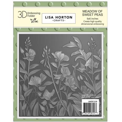 Lisa Horton Crafts 3D Embossing Folder - Meadow Of Sweet Peas